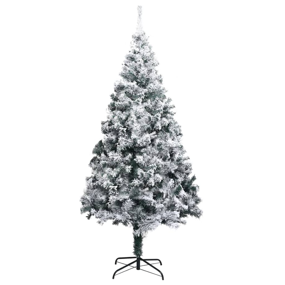 vidaXL Sztuczna choinka, ośnieżona, zielona, 210 cm, PVC