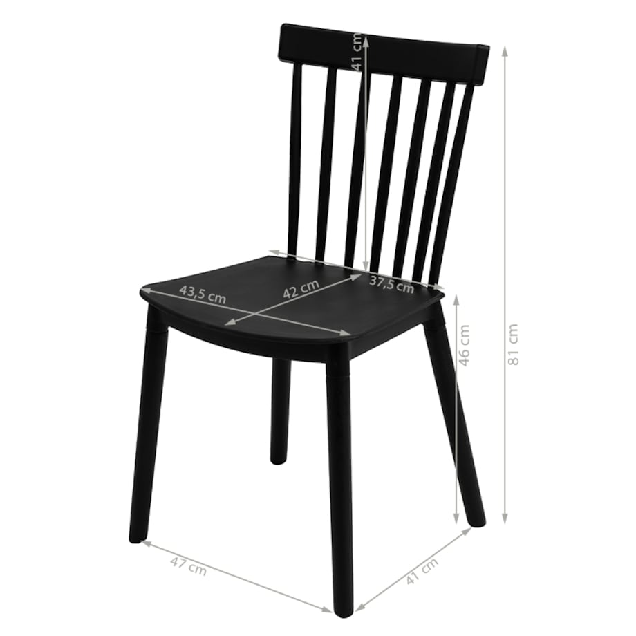 Krzesło plastikowe czarne drewniane nogi klasyczne do salonu jadalni