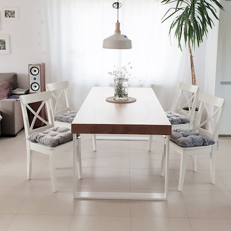 Zestaw 4 poduszek na krzesło/stołek, standard, 45x45 cm, Grafit