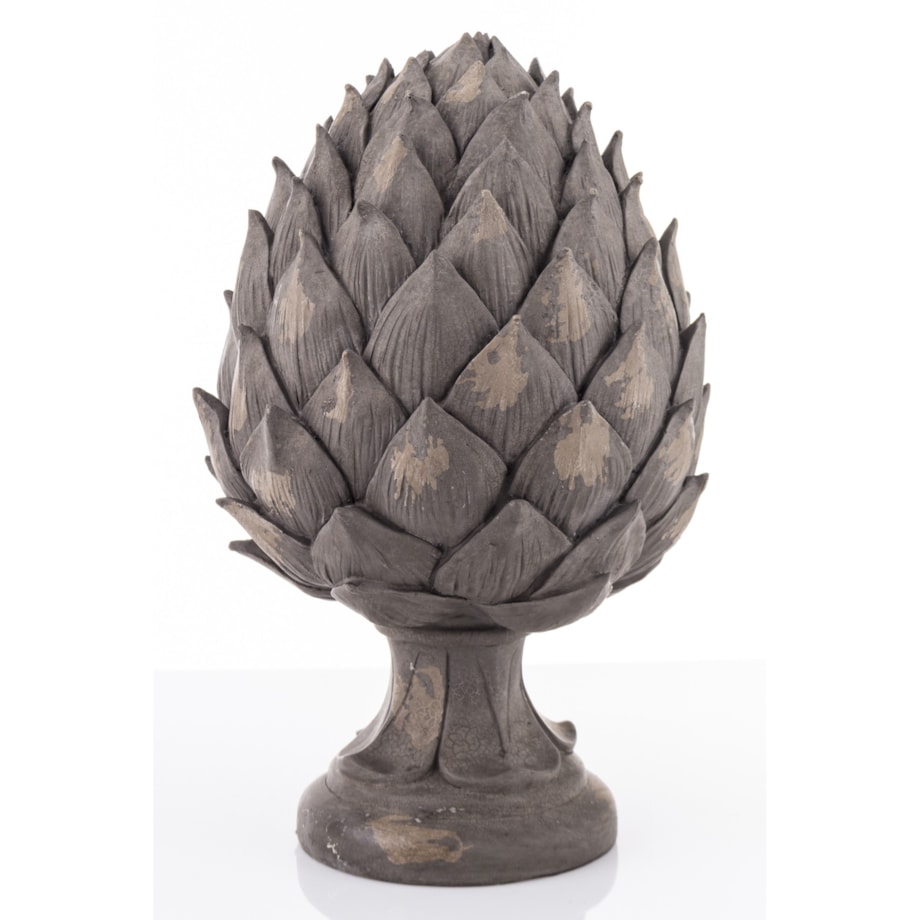 Ozdoba - karczoch 35x20x20 szary kulisty