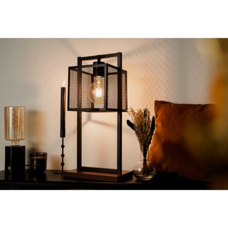 Czarny świecznik, metalowy, 19 cm