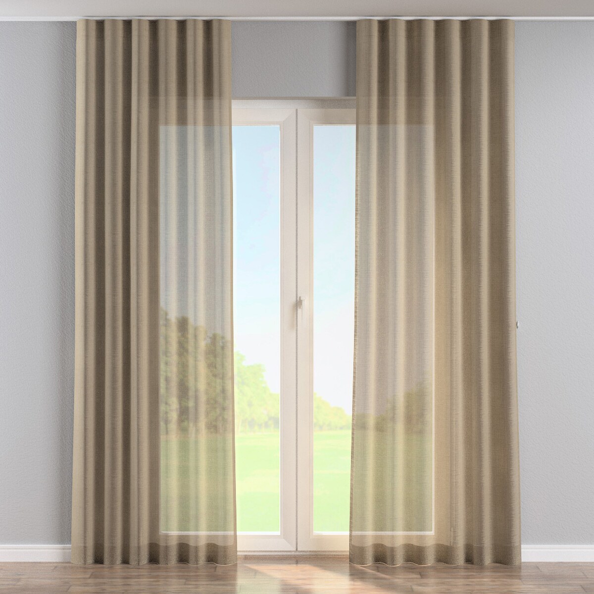 Zasłona na taśmie wave 130x245 ciemny beż