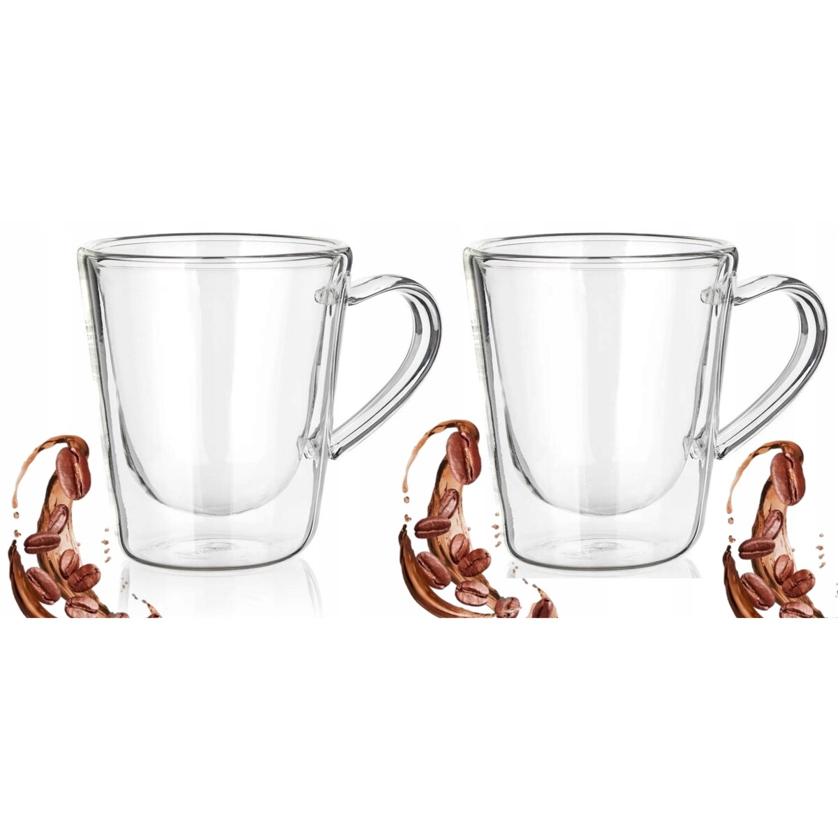 2x SZKLANKA termiczna 120 ml podwójna ścianka na kawę herbatę espresso