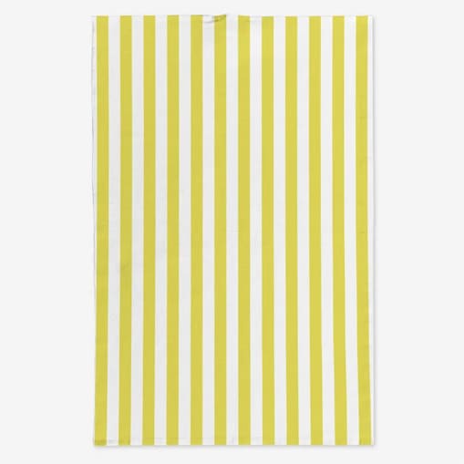 Lniany ręcznik kuchenny - źółte paski - 2 cm