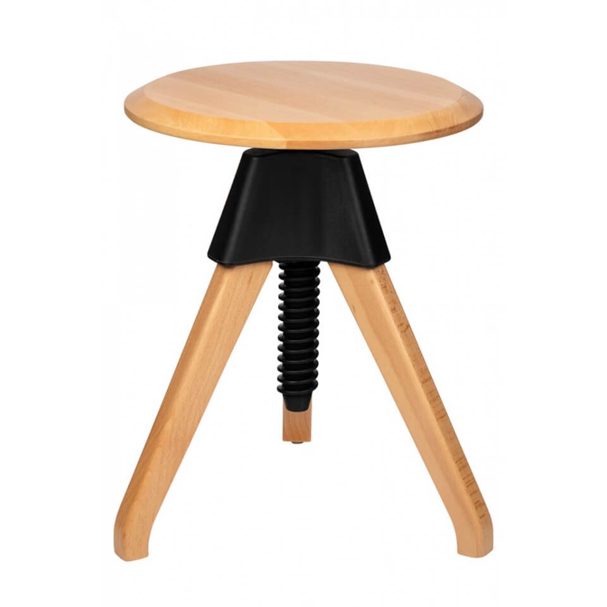 Drewniany taboret Jerry PW-017.CZARNY King Home regulowany czarny