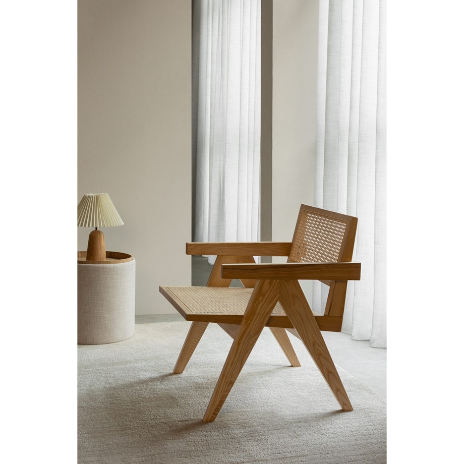 Fotel drewniany z plecionką wiedeńską Kiemer naturalny