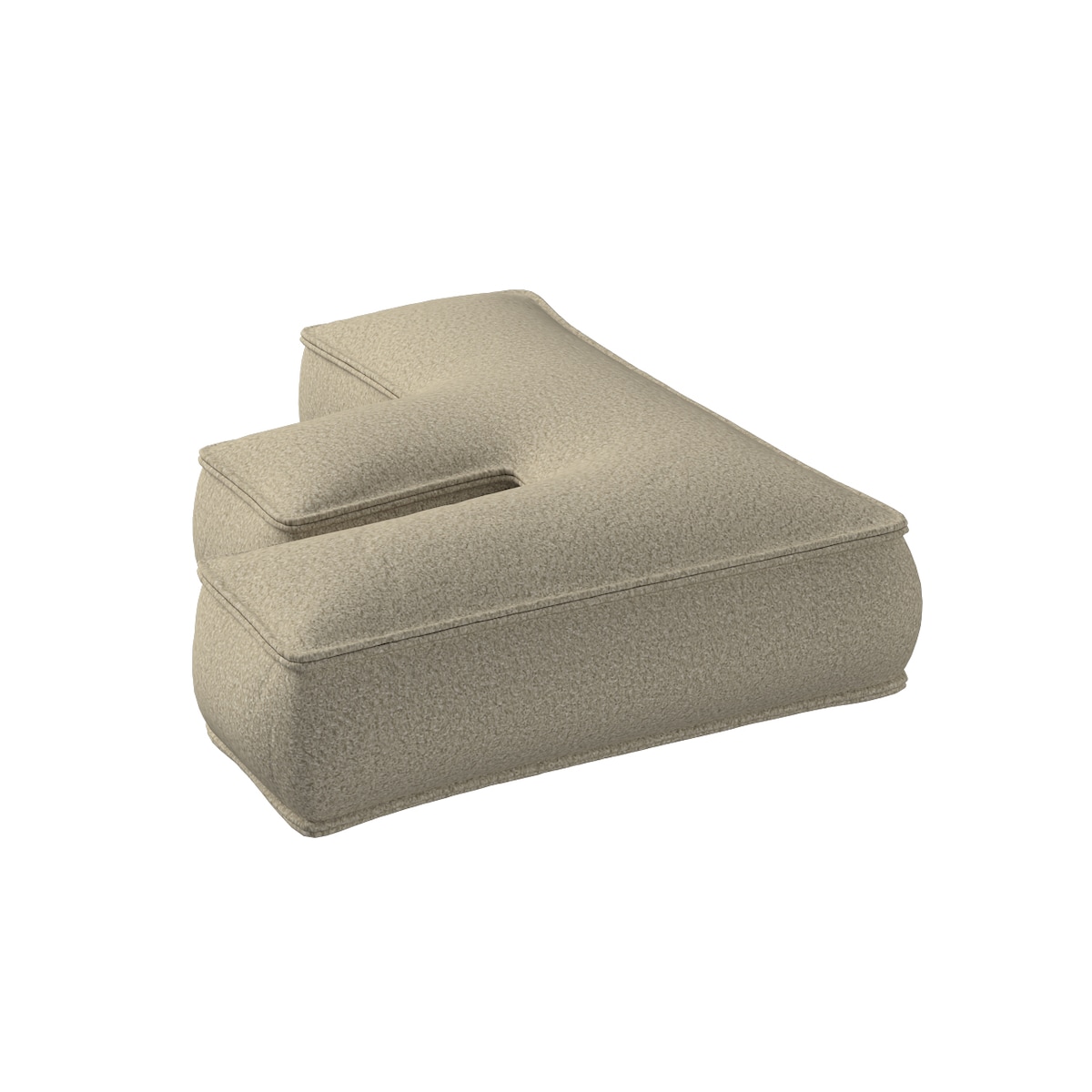 Poduszka literka F, jasny beż, 35x40cm, Boucle