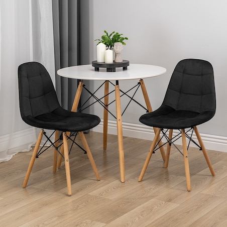 Krzesło tapicerowane skandynawskie nowoczesne welurowe czarne