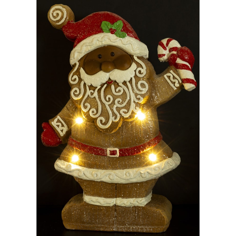 Figurka świętego Mikołaja LED 39x26x9 cm w czerwonej czapce