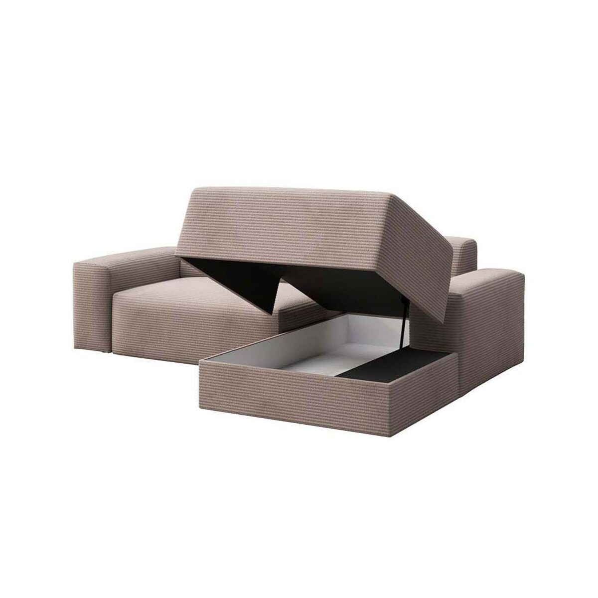 Villet Sofa narożna prawa z funkcją spania i pojemnikiem ecru