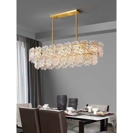 Lampa Sufitowa Wisząca Kryształowa 4Xe14 Złota