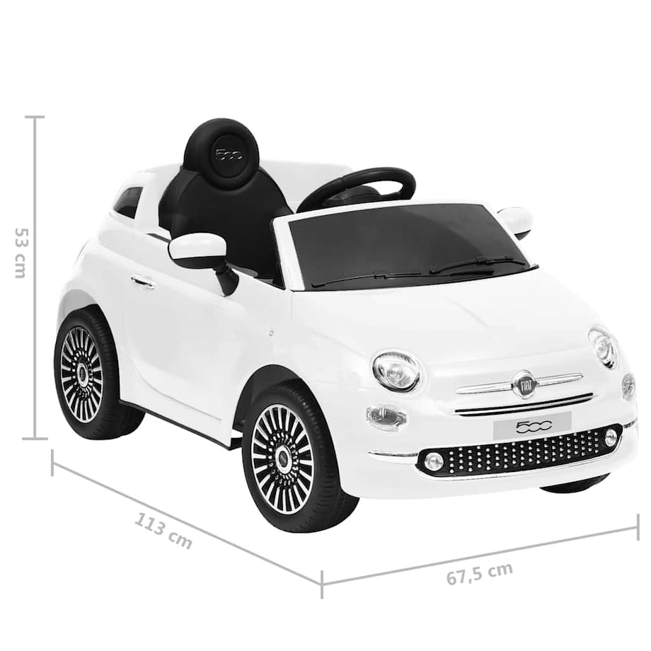 vidaXL Elektryczny samochód jeździk Fiat 500, biały