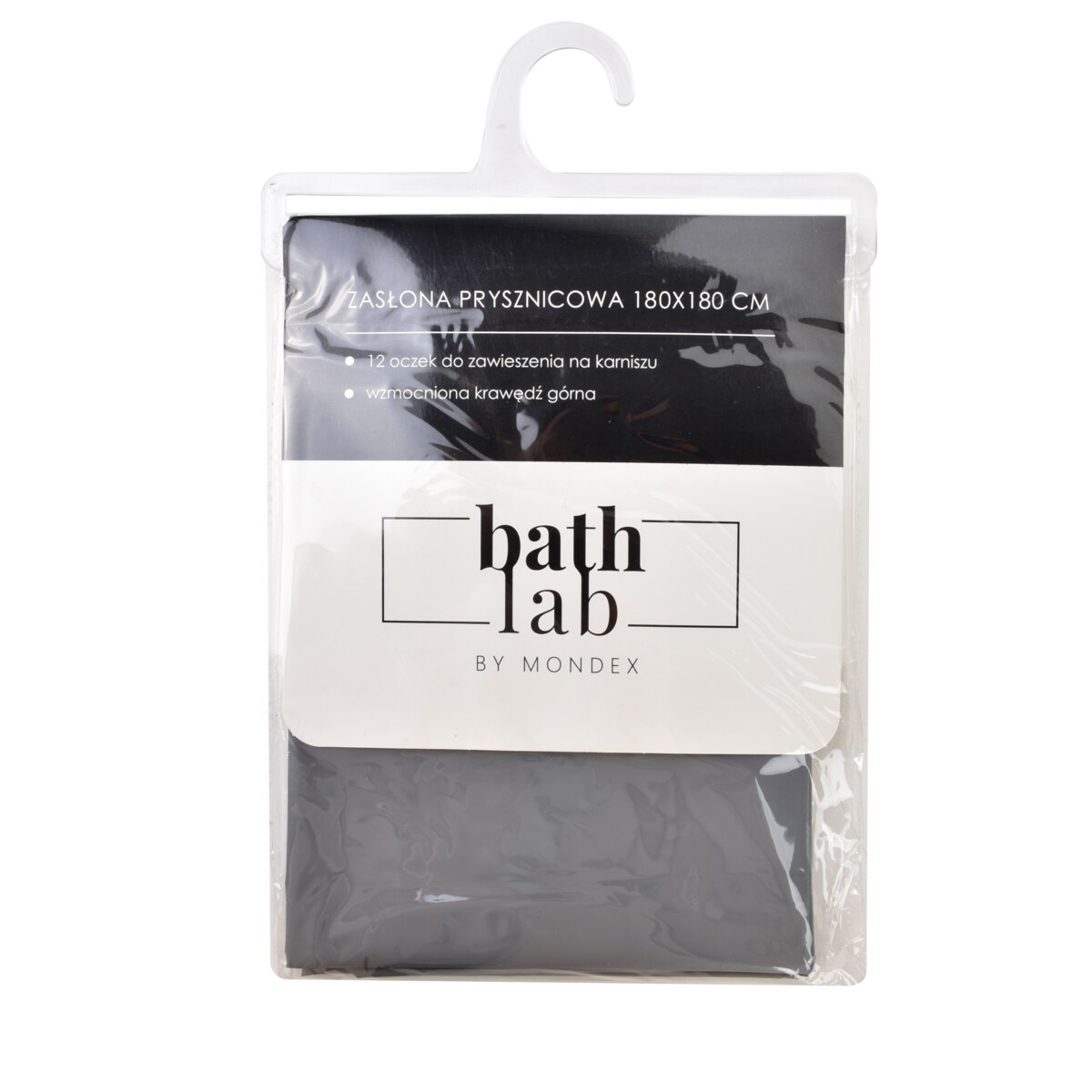 ZAC GREY Zasłona prysznicowa 180x180cm12 oczek