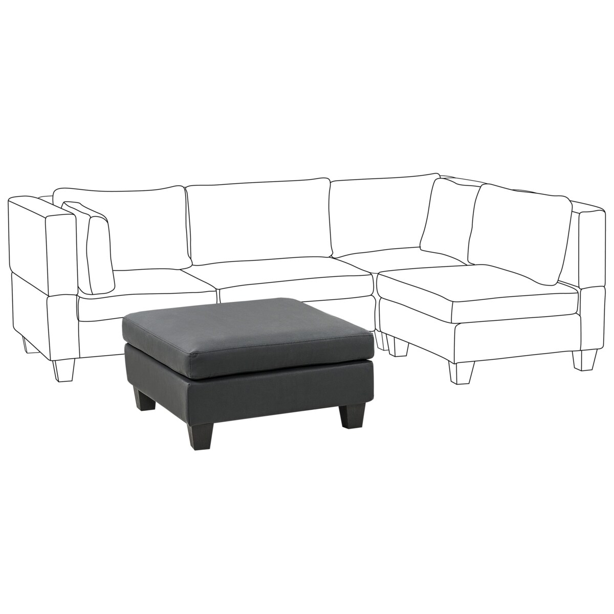 Otomana ekoskóra czarna UNSTAD