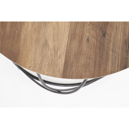 STOLIK KAWOWY Jenna 60x41 cm ORZECHOWY BLAT czarna stal