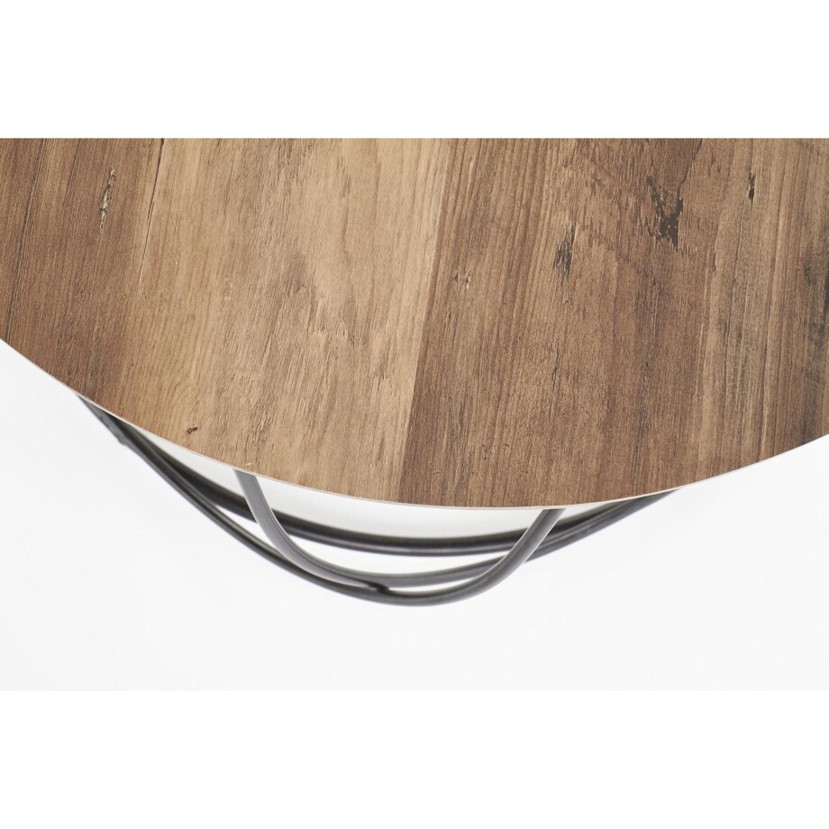 STOLIK KAWOWY Jenna 60x41 cm ORZECHOWY BLAT czarna stal