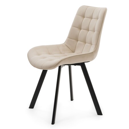 KRZESŁO TAPICEROWANE WELUROWE DO SALONU JADALNI GLAMOUR BEŻOWE TORI