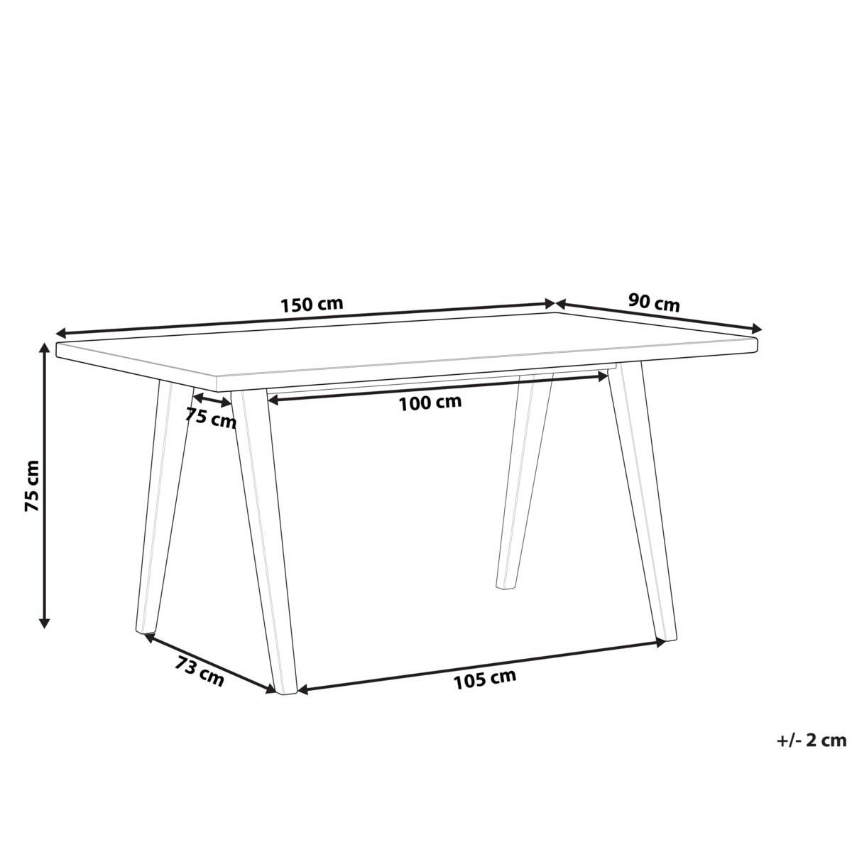 Stół do jadalni LENISTER Brązowy/ biały 150 cm 90 cm