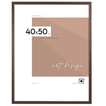 Brązowa ciemna ramka na zdjęcia 40x50 cm wisząca poziom pion rama MDF z plexi klasyczna ramka