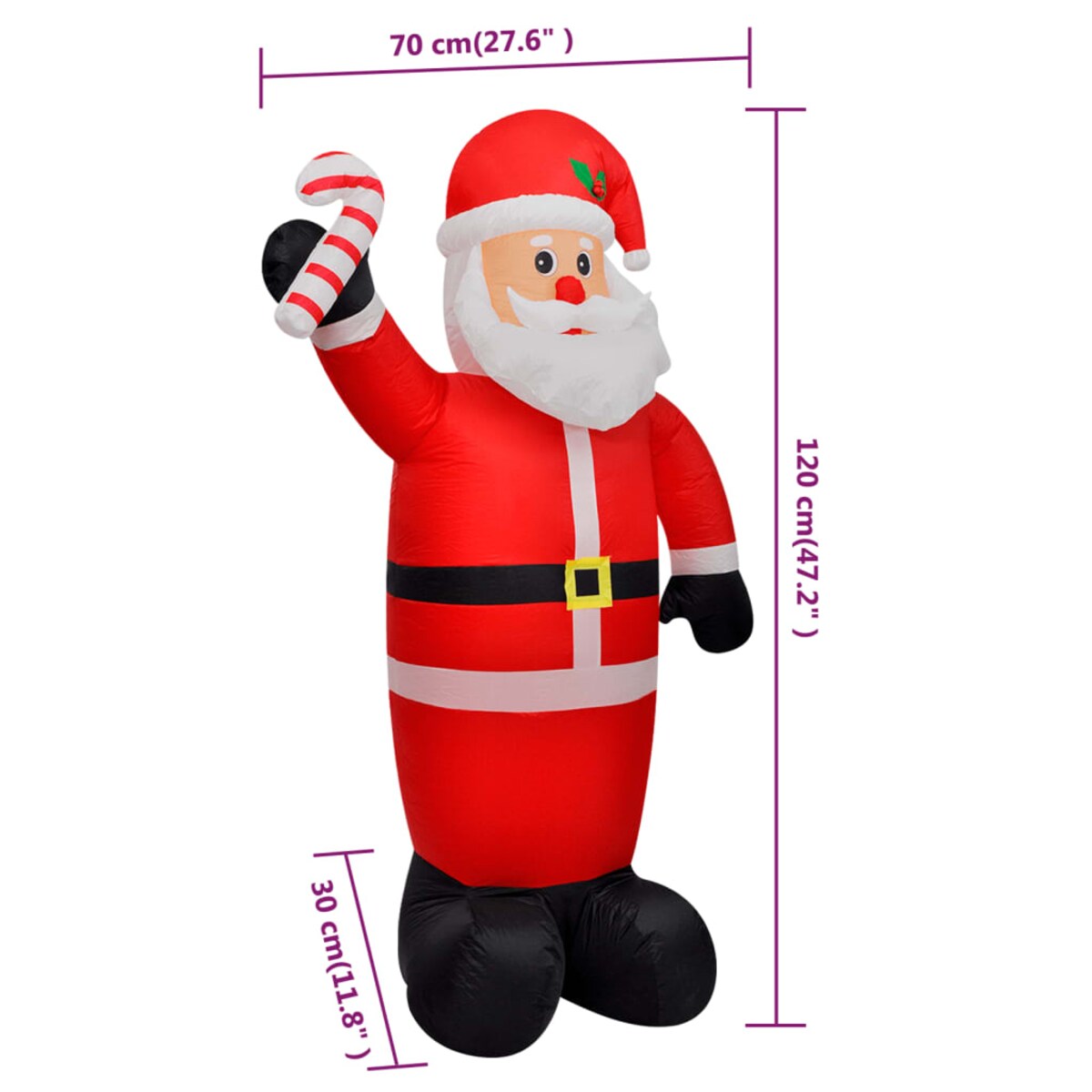 vidaXL Nadmuchiwany Święty Mikołaj 120 cm