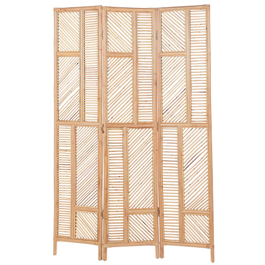 3-panelowy składany parawan pokojowy rattanowy 117 x 180 cm naturaly LAMEZIA