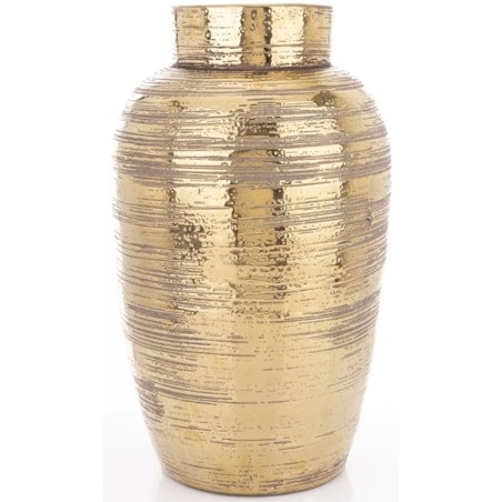 Wazon ceramiczny złoty, postarzany 38x22x22 cm JULIANO