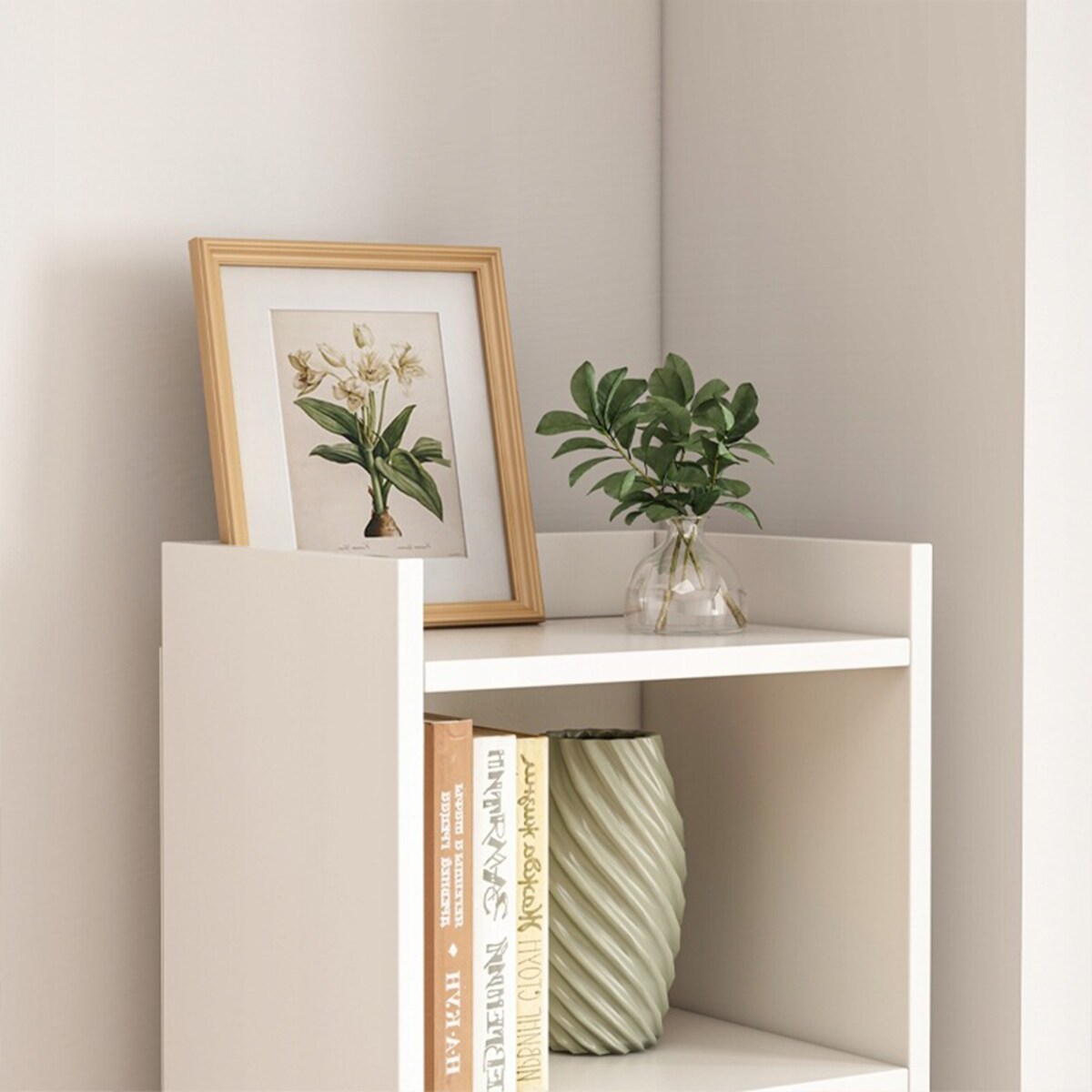 Biały regał stojący na książki półki wysoki skandynawski słupek szafa 180cm