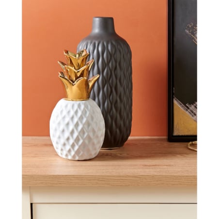 Figurka dekoracyjna Ananas TYANA Ceramika Biały