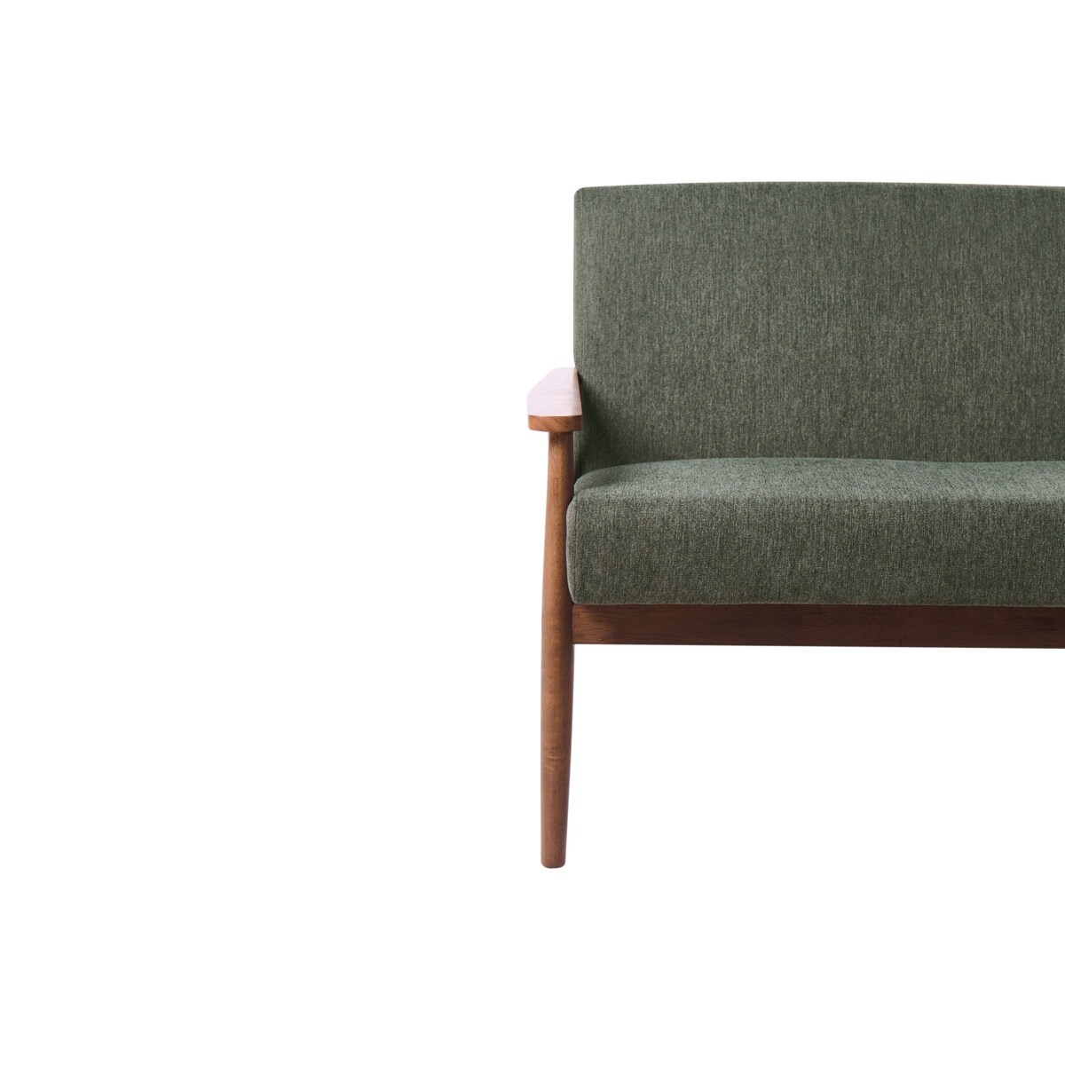 Sofa dla 2 osób ESRUM Zielony/ ciemny brąz