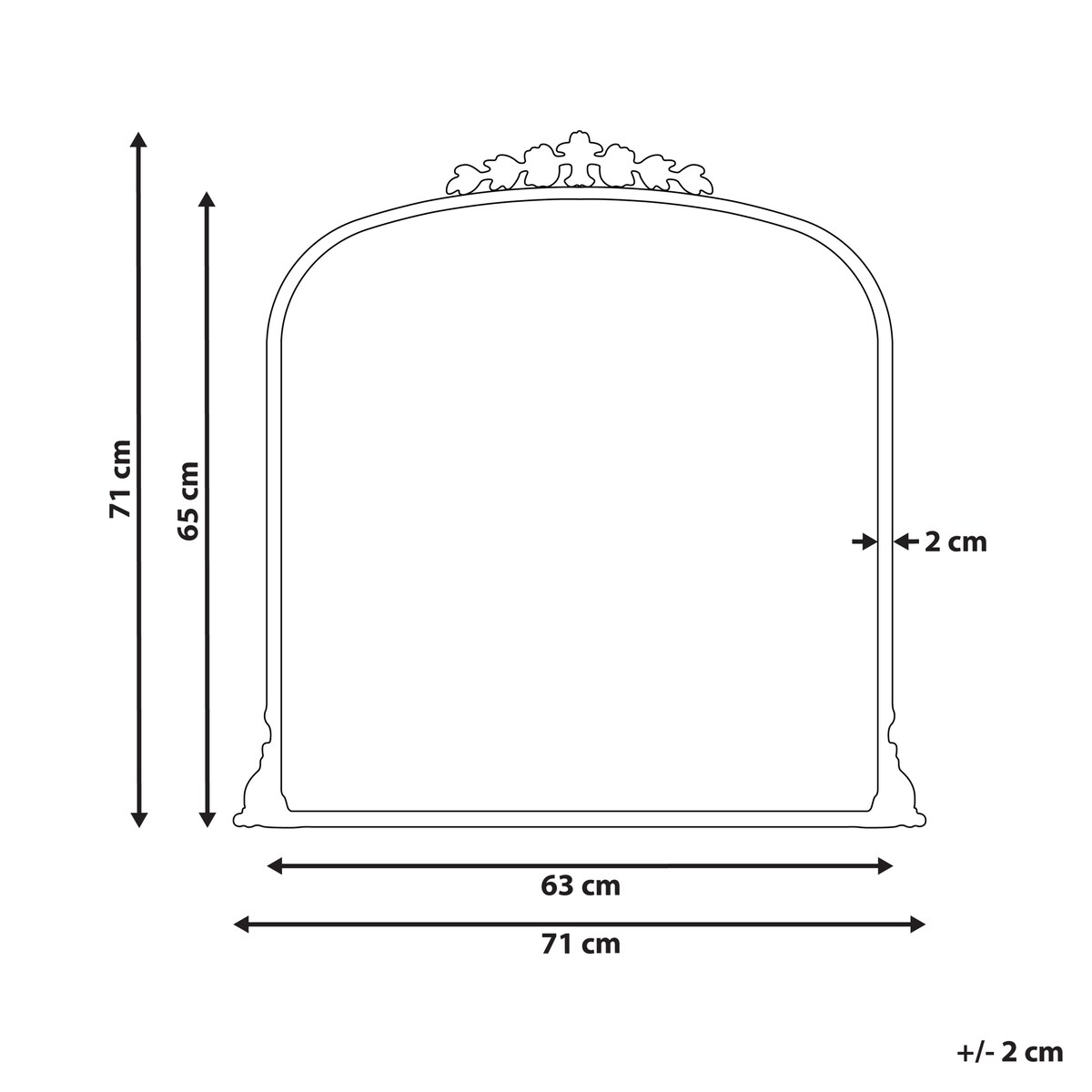 Lustro ścienne LIVRY 71 cm 71 cm Metal Złoty