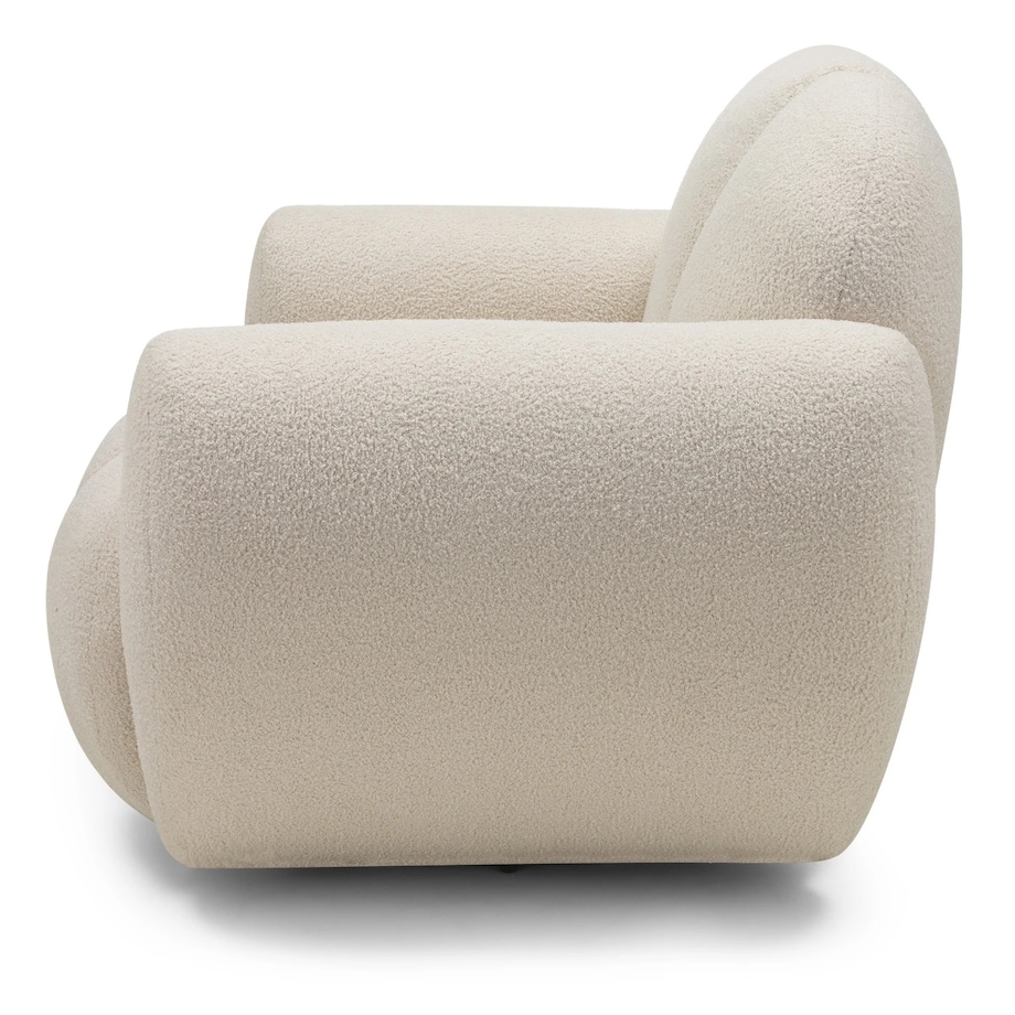 Fotel obrotowy 77x106x85 PALLASS bouclé jasnobeżowy