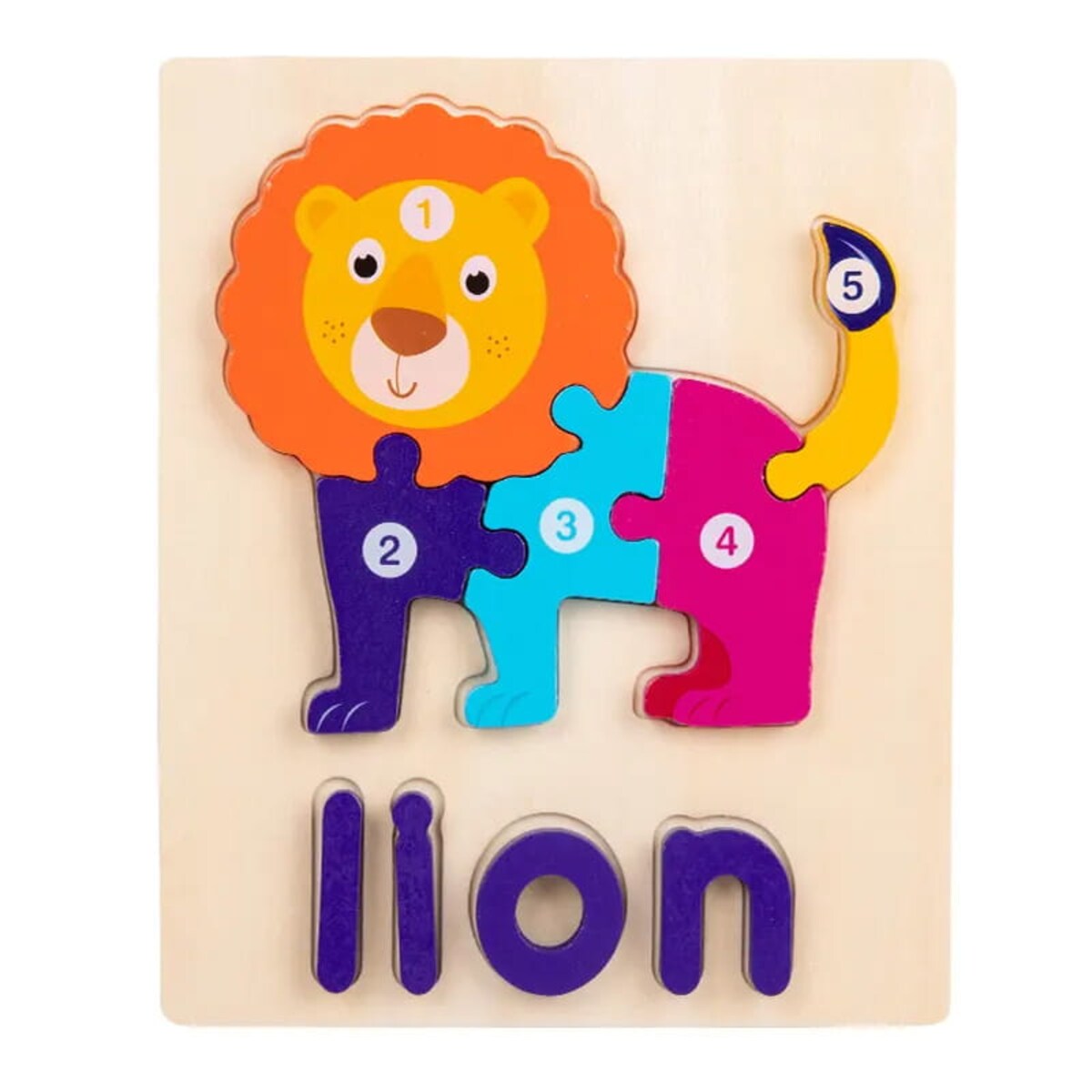 Puzzle drewniane - Lew i Sowa - Lion & Owl