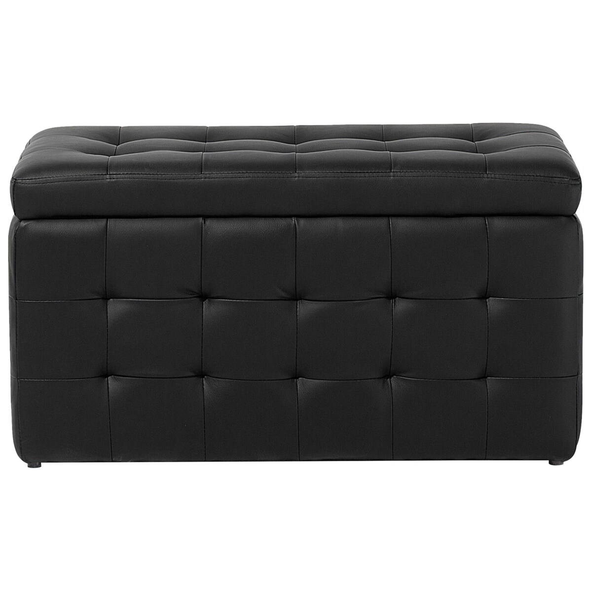 Puf ze schowkiem ekoskóra czarny MICHIGAN