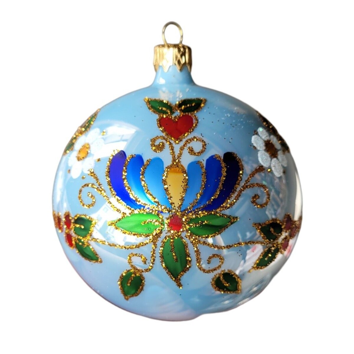 Bombka szklana 4 szt. Ø 100 mm FOLK