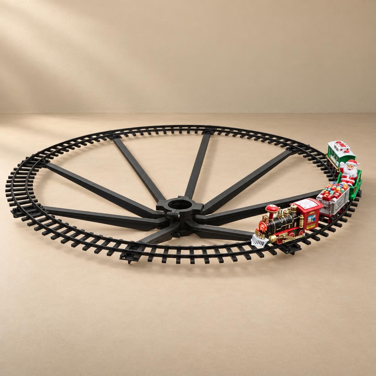 Kolejka na choinkę z torami, na baterie, Ø 87,7 cm, 23 elementy, LED, tworzywo sztuczne