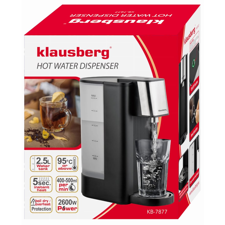 Dozownik dystrybutor podgrzewacz do gorącej wody 2.5L KLAUSBERG