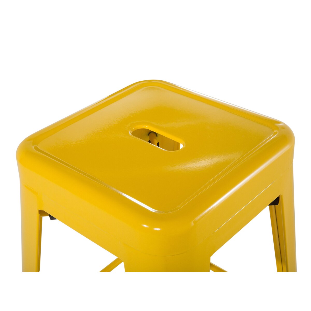 Zestaw 2 stołków barowych metalowych 60 cm żółty CABRILLO