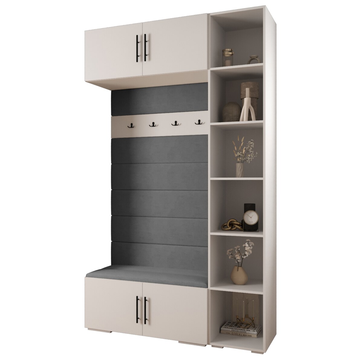 Garderoba do przedpokoju INOVA 3 Z20 biały+czarny+manila16