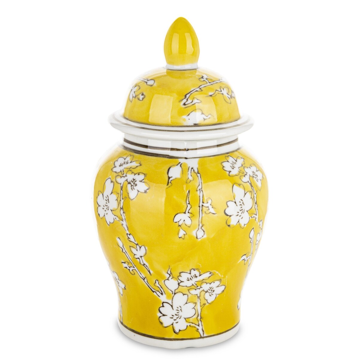 Amfora pojemnik z pokrywą 21,5x11x11 cm AMALA żółta