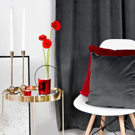 Grafitowa zasłona z weluru 140x250cm