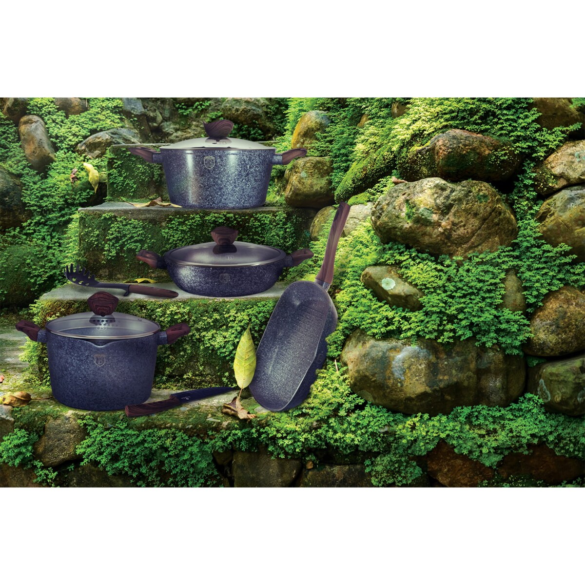 Wok z powłoką granitową 28cm 3.8L BERLINGER HAUS Forest Line