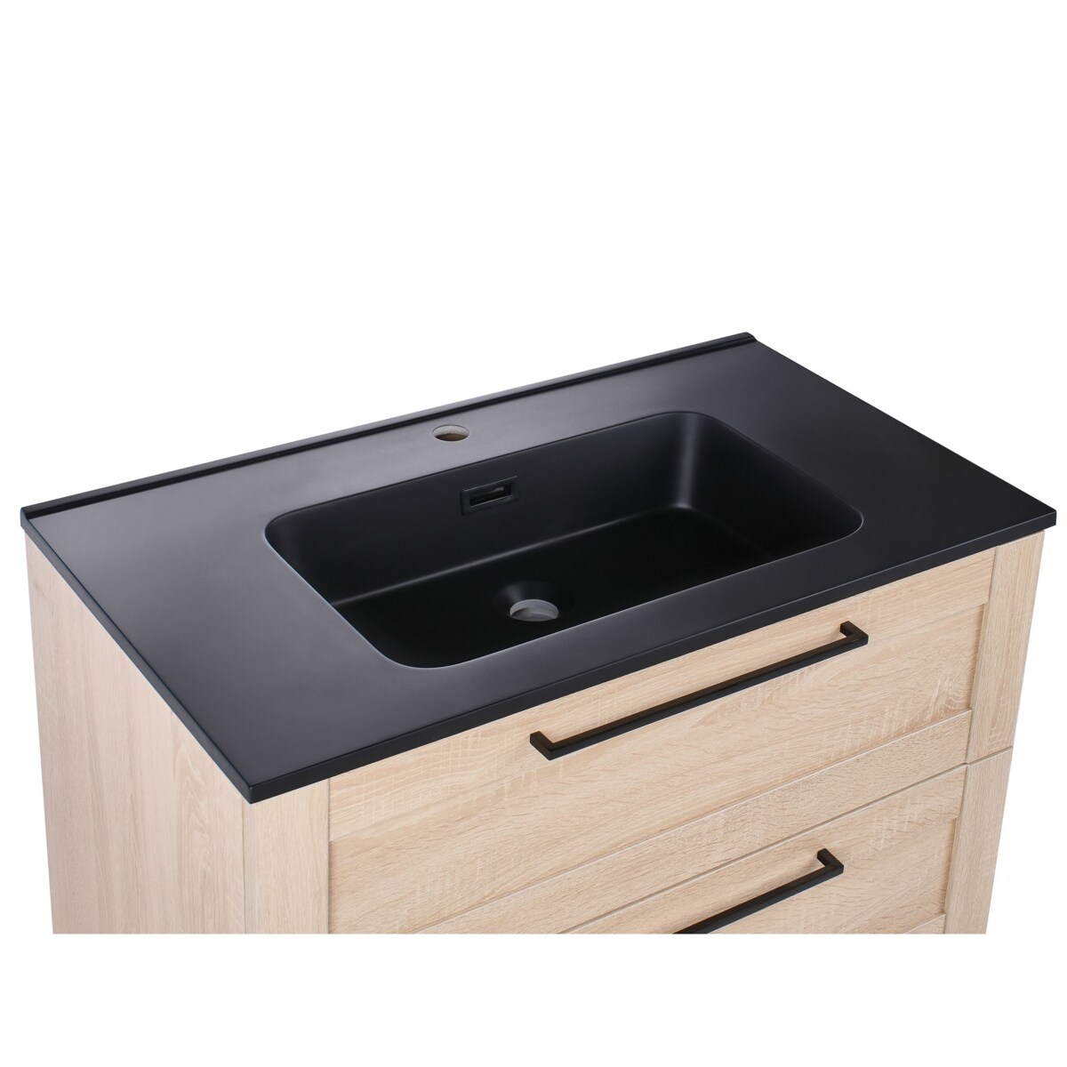 Szafka łazienkowa wisząca z umywalką TARIJA 80 cm Jasnobrązowy