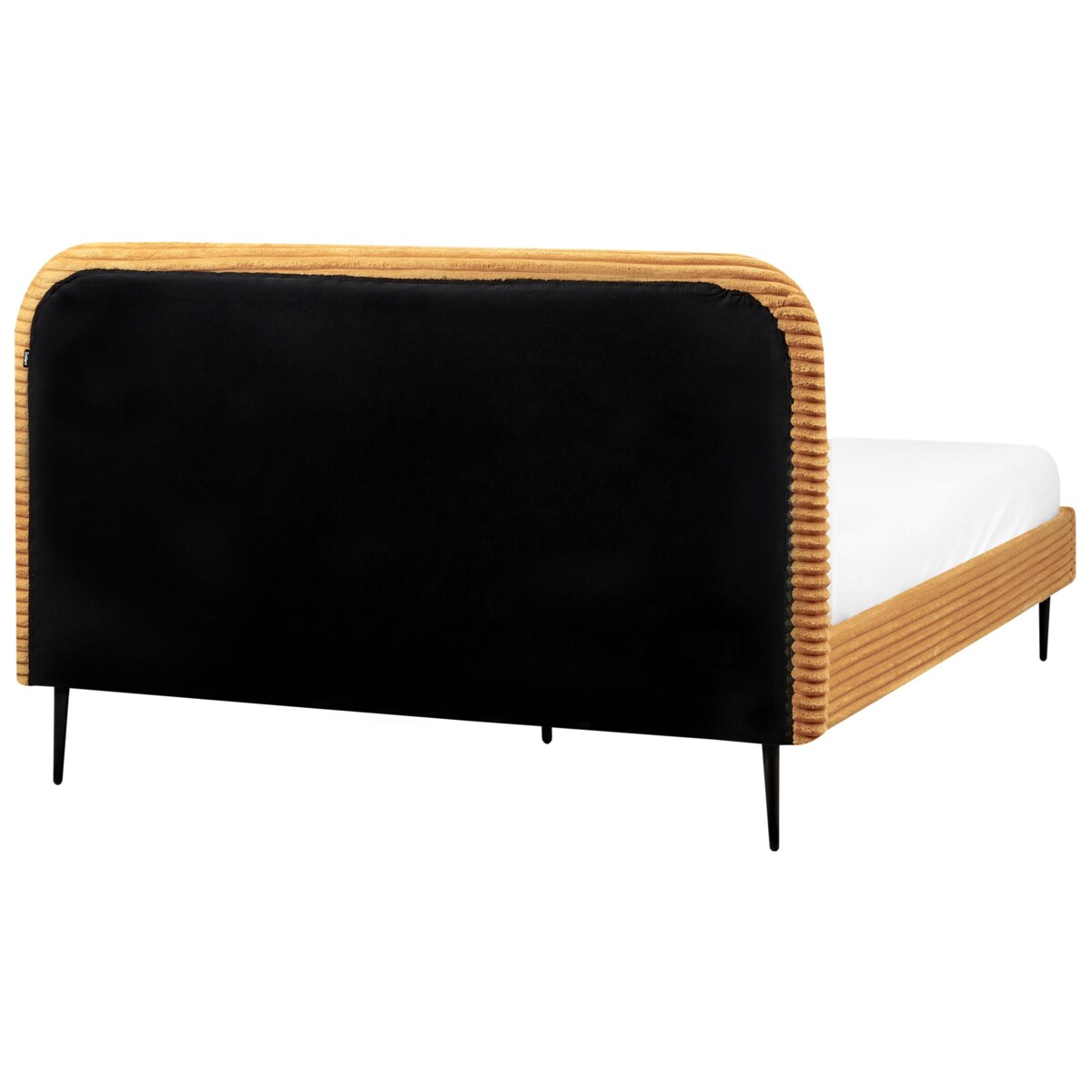 Łóżko Sztruks FLAYAT 160 x 200 cm Pomarańczowy