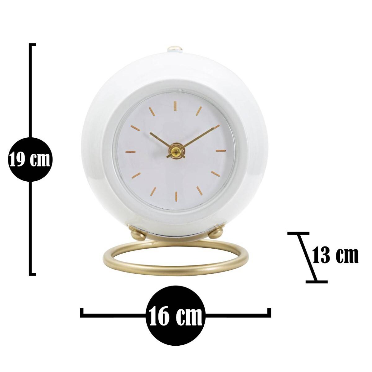 Zegarek na szafkę nocną w formie kuli, Ø 16 cm