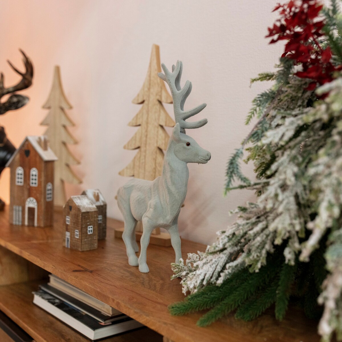 Dekoracja Reindeer 30x9x40 grey boże narodzenie, święta, świąteczne, szary, 30 x 9 x 40 cm
