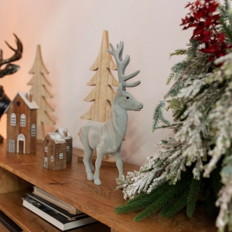 Dekoracja Reindeer 30x9x40 grey boże narodzenie, święta, świąteczne, szary, 30 x 9 x 40 cm