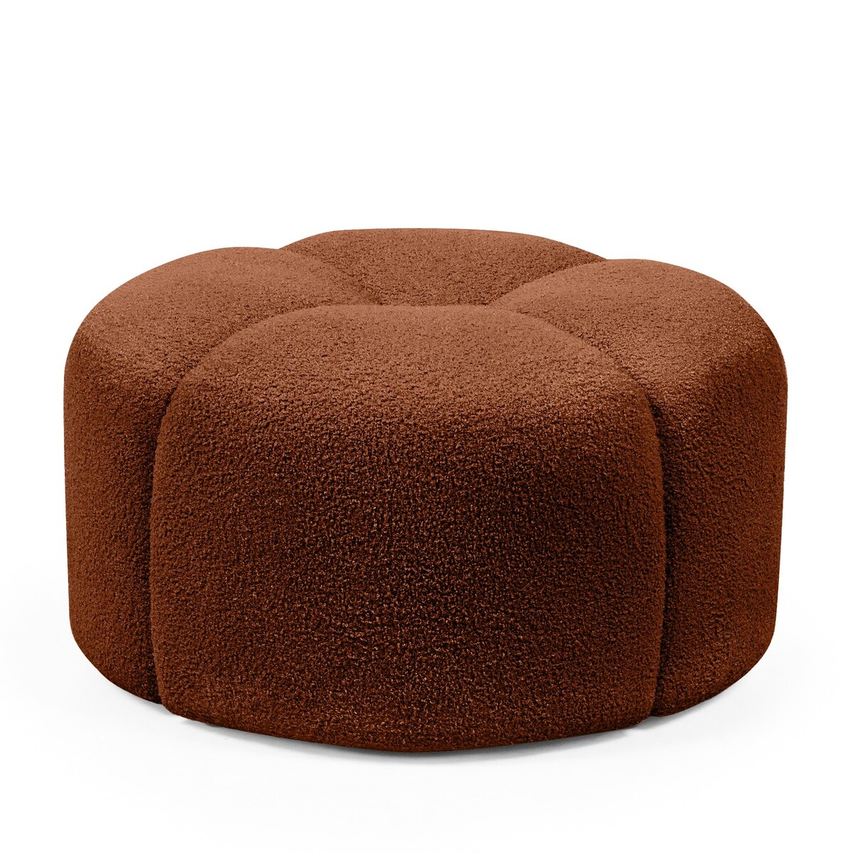 Pufa okrągła poczwórna 38x65x65 PALLADA bouclé miedziana