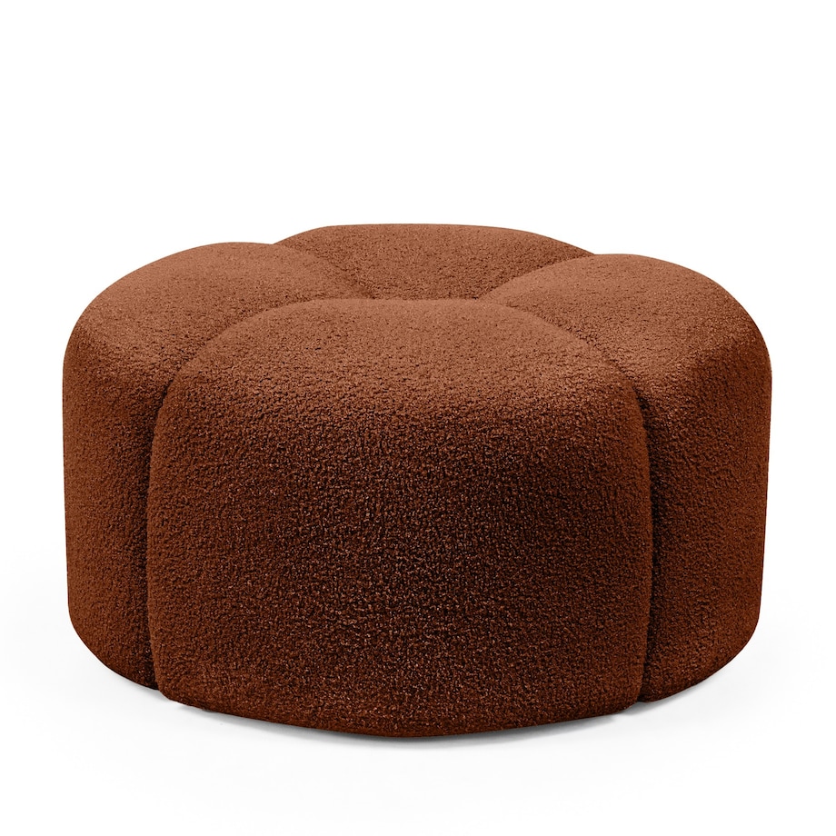 Pufa okrągła poczwórna 38x65x65 PALLADA bouclé miedziana