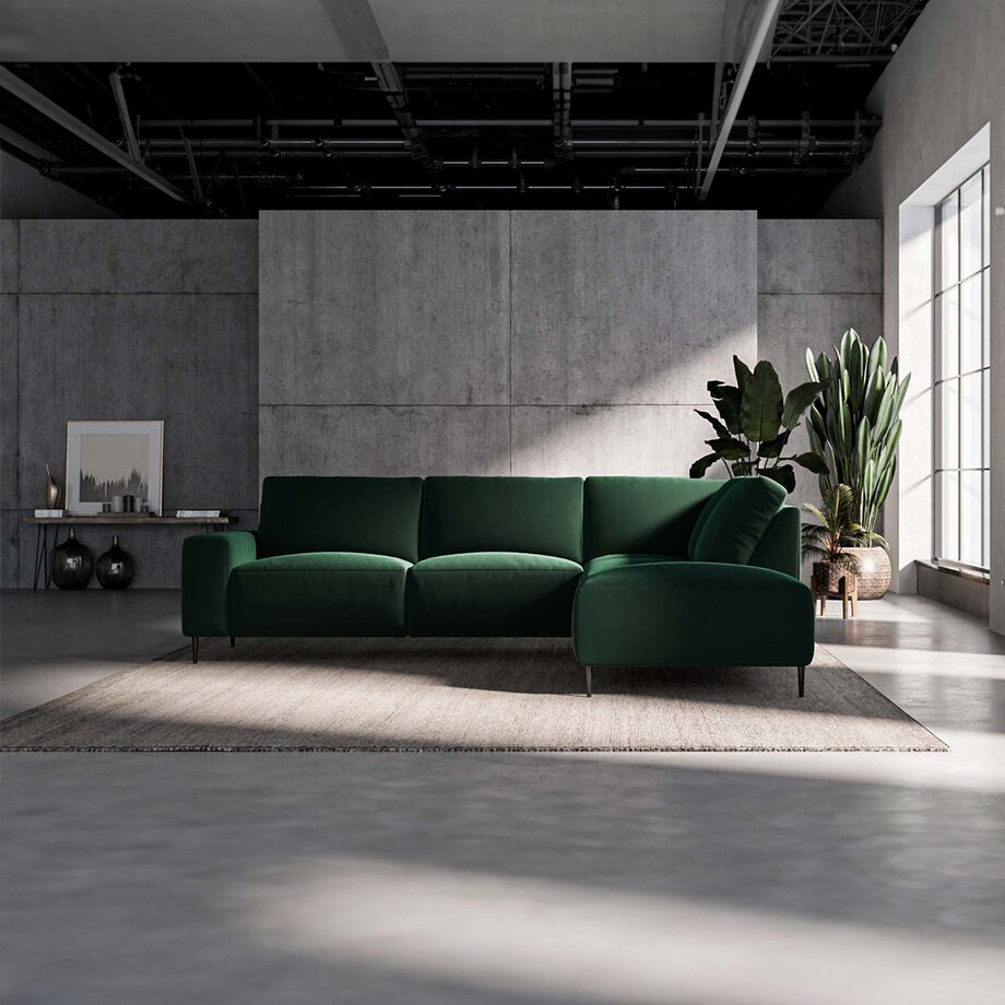 Tendo Sofa narożna - ciemnozielona