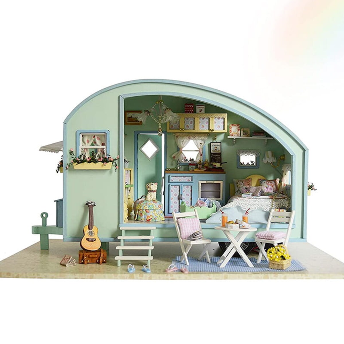 Miniaturowy domek - Wakacje na kempingu